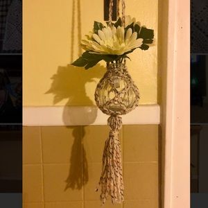 🖤 Crochet Mini Flower Plant Hanger includ Flower.